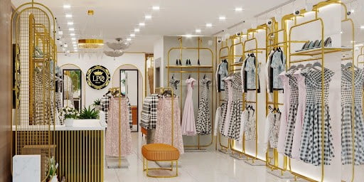 Mẫu trần thạch cao showroom thời trang nữ